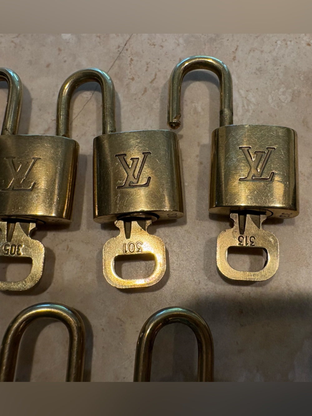 Louis Vuitton Gold-tone Padlock with Key - Picture 4 of 8